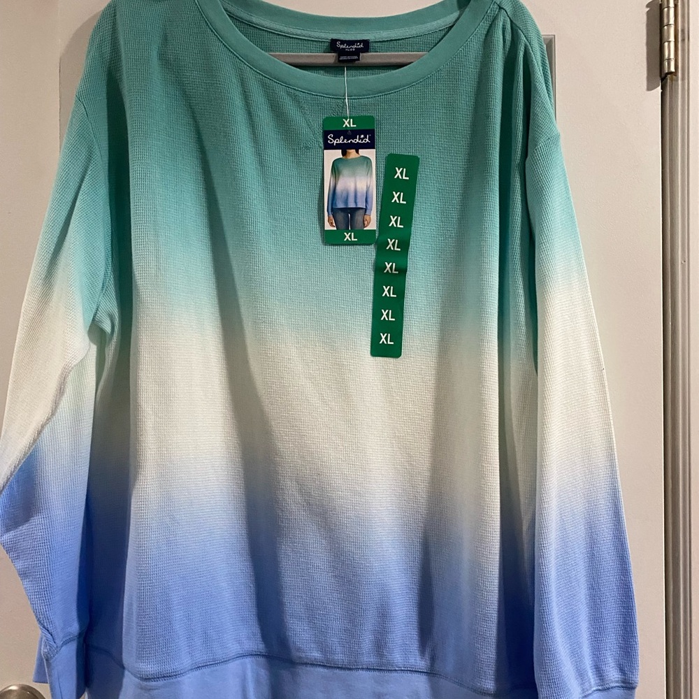 Gradient Blue and White Sweatshirt